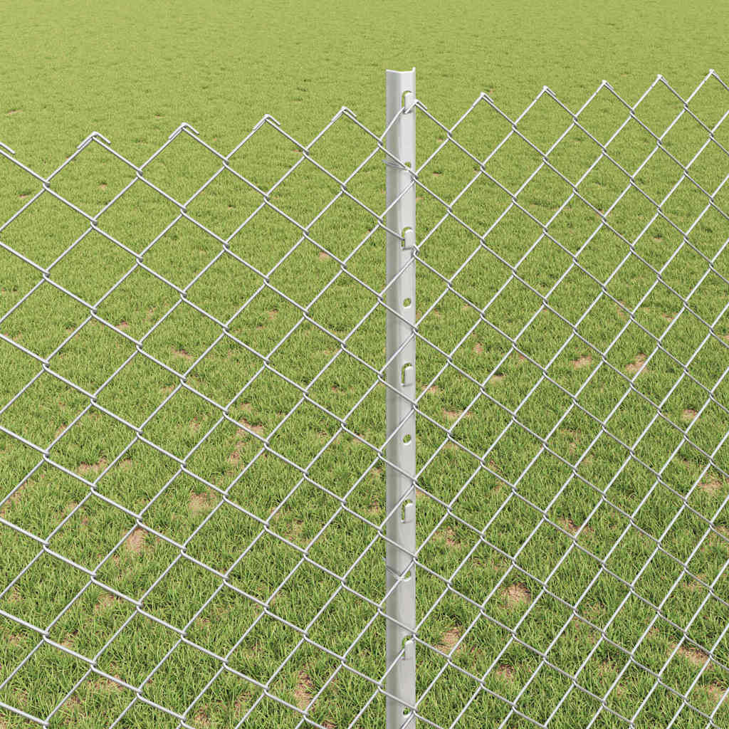 Ograda od lančanih veza s postom 10 x 1,4 m Srebrna Mreža