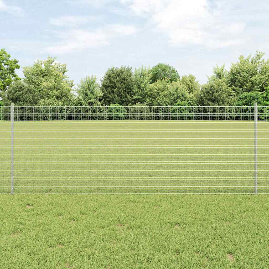 Zavarena žičana ograda s postom 10 x 0,8 m Srebrna Mreža