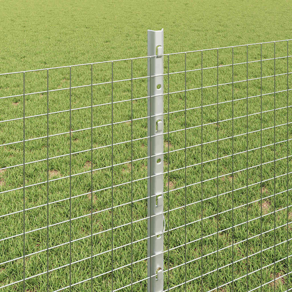 Zavarena žičana ograda s postom 10 x 0,8 m Srebrna Mreža