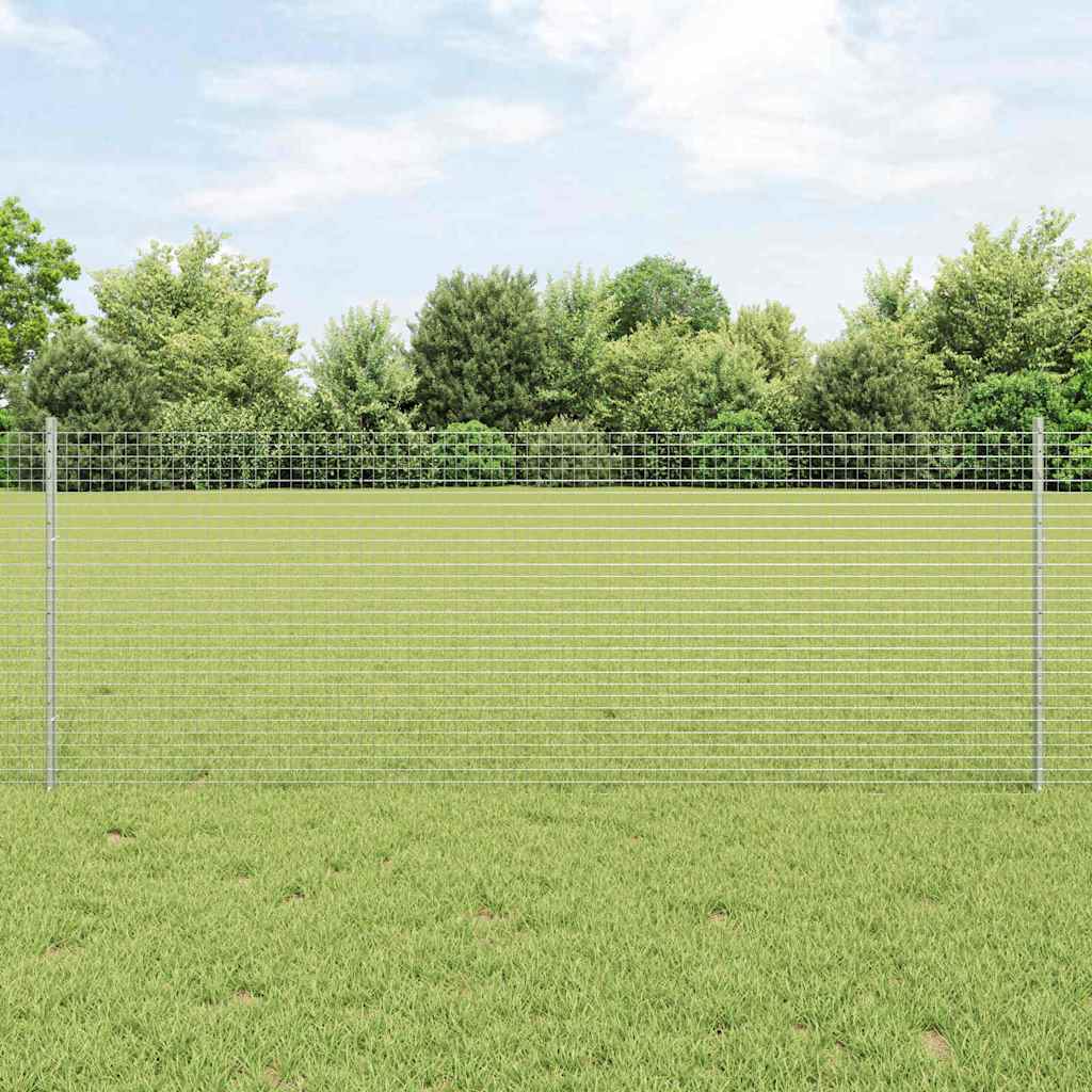 Zavarena žičana ograda s postom 10 x 0,8 m Srebrna Mreža