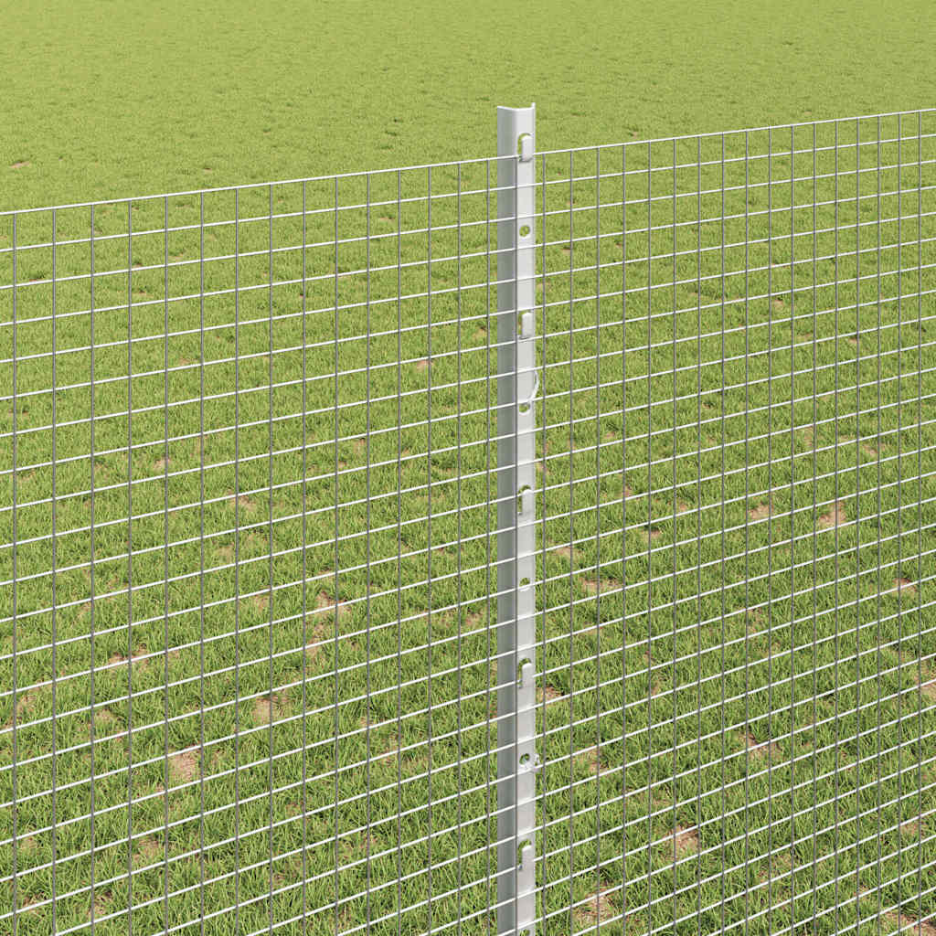 Zavarena žičana ograda s postom 10 x 1,5 m Srebrna Mreža