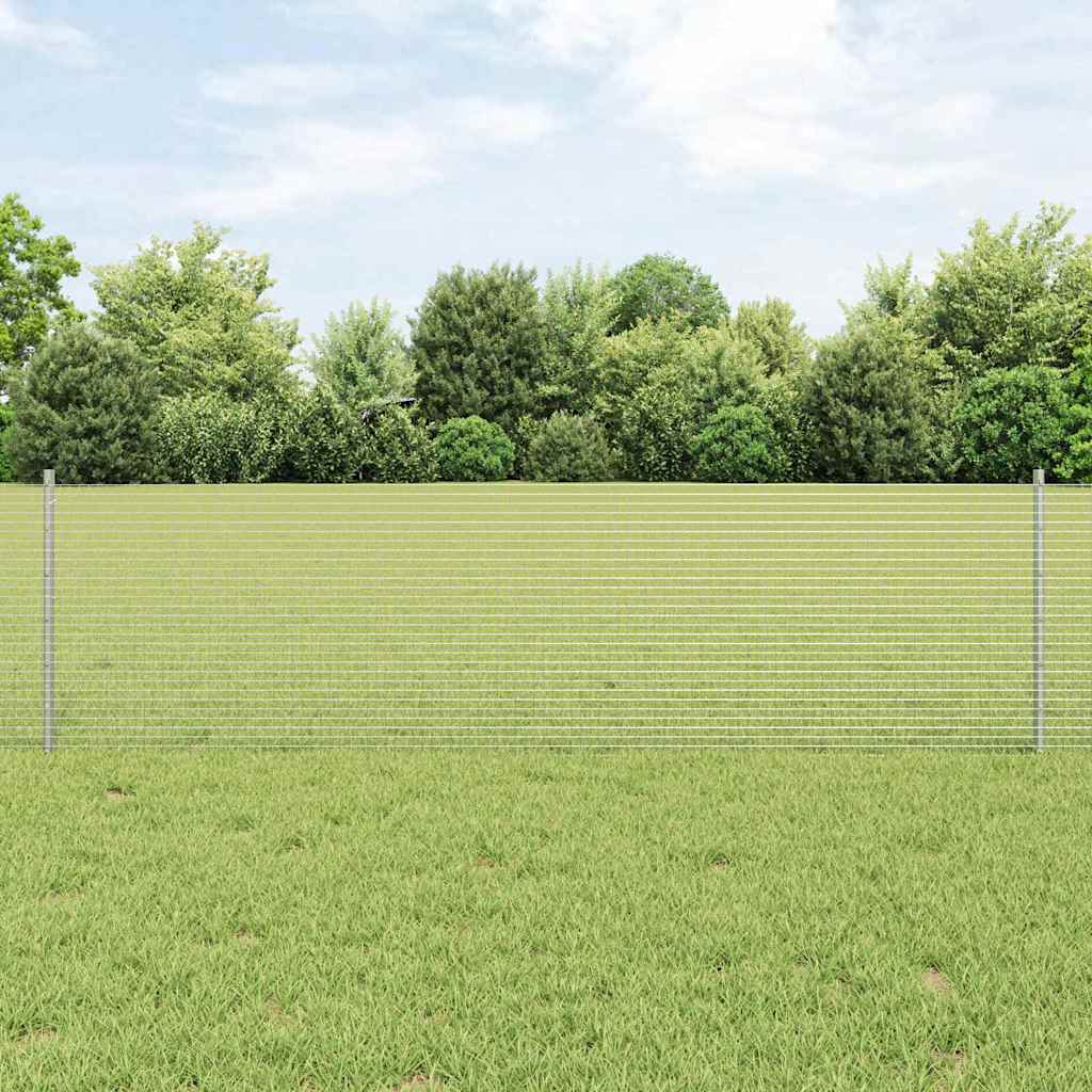Zavarena žičana ograda s postom 25 x 0,6 m Srebrna Mreža