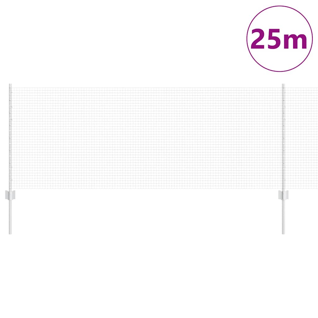 Zavarena žičana ograda s postom 25 x 0,8 m Srebrna Mreža