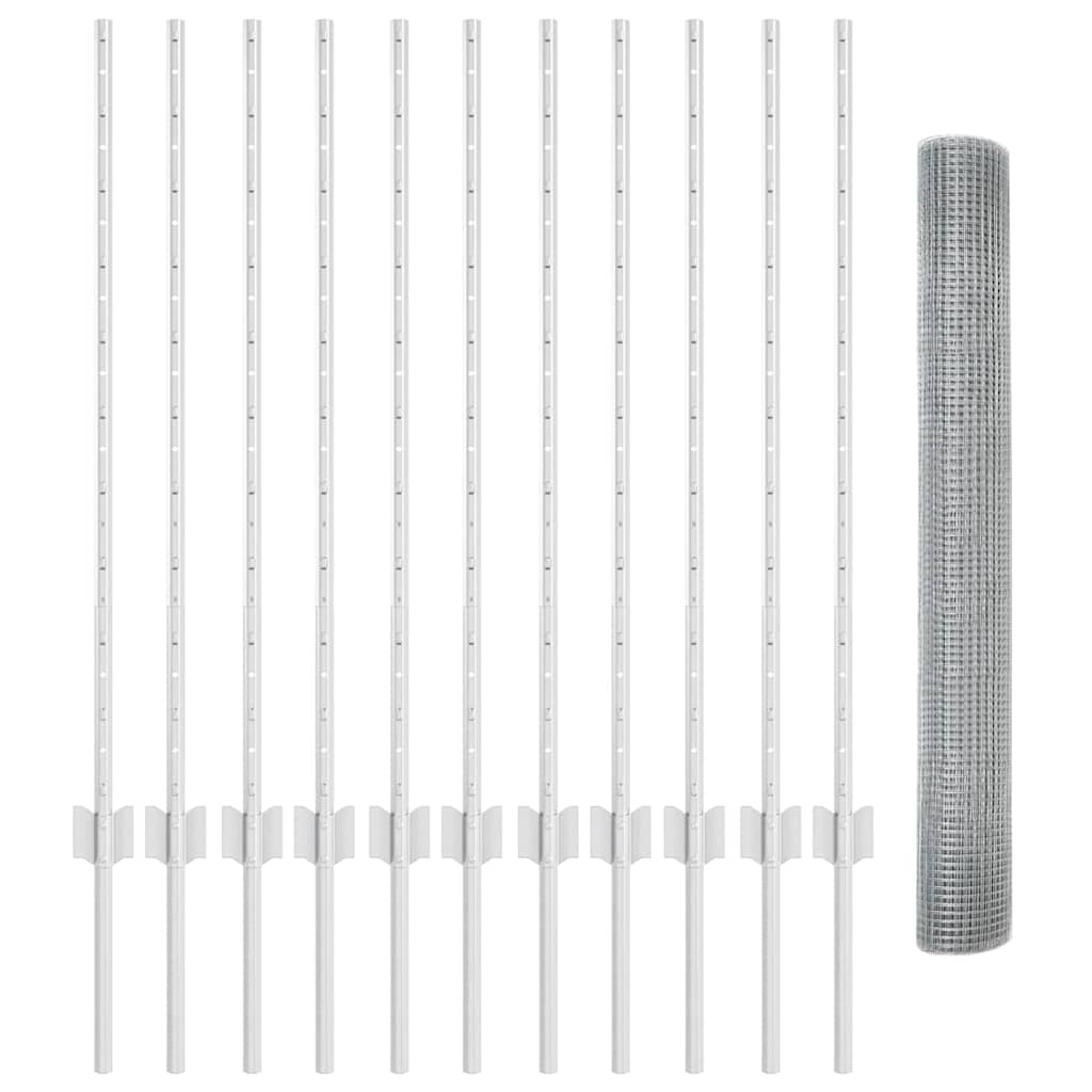 Zavarena žičana ograda s postom 25 x 1 m Vruće pocinčani čelik