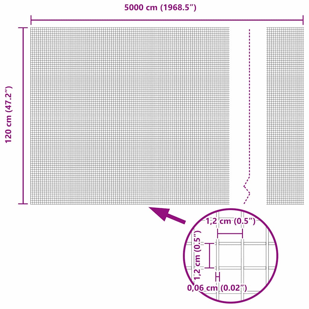 Zavarena žičana ograda s postom 50 x 1,2 m Srebrna Mreža