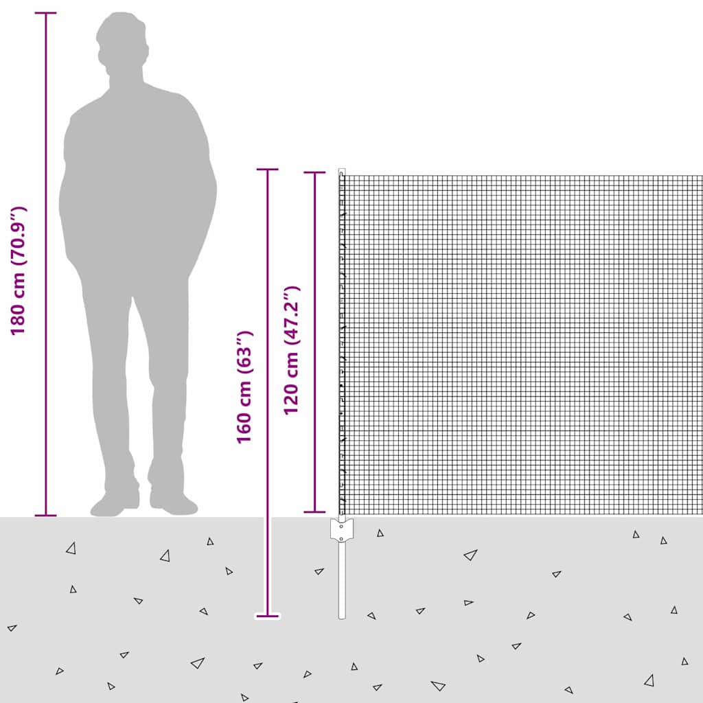 Zavarena žičana ograda s postom 50 x 1,2 m Srebrna Mreža