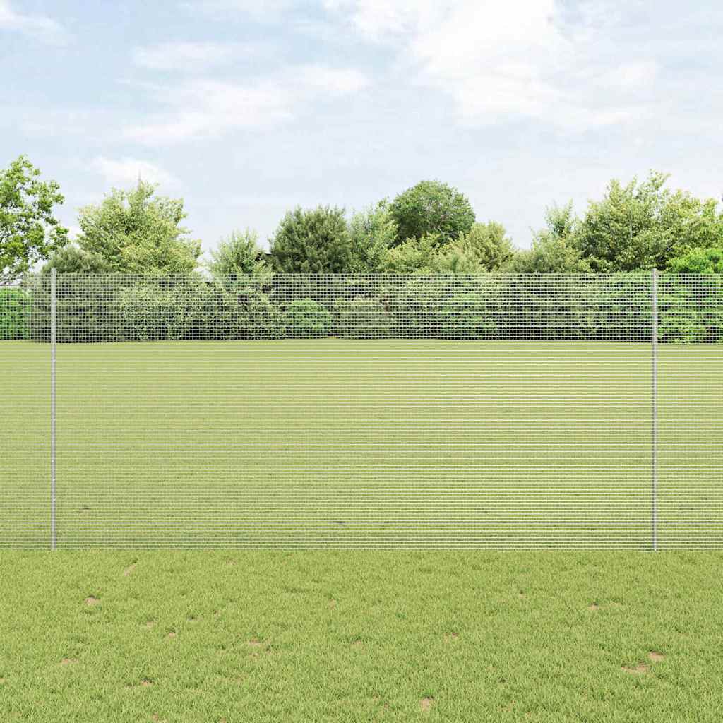 Zavarena žičana ograda s postom 50 x 1,4 m Srebrna Mreža