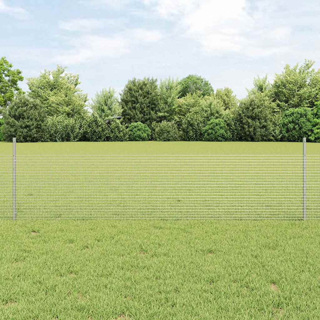 Zavarena žičana ograda s postom 100 x 0,5 m Srebrna Mreža