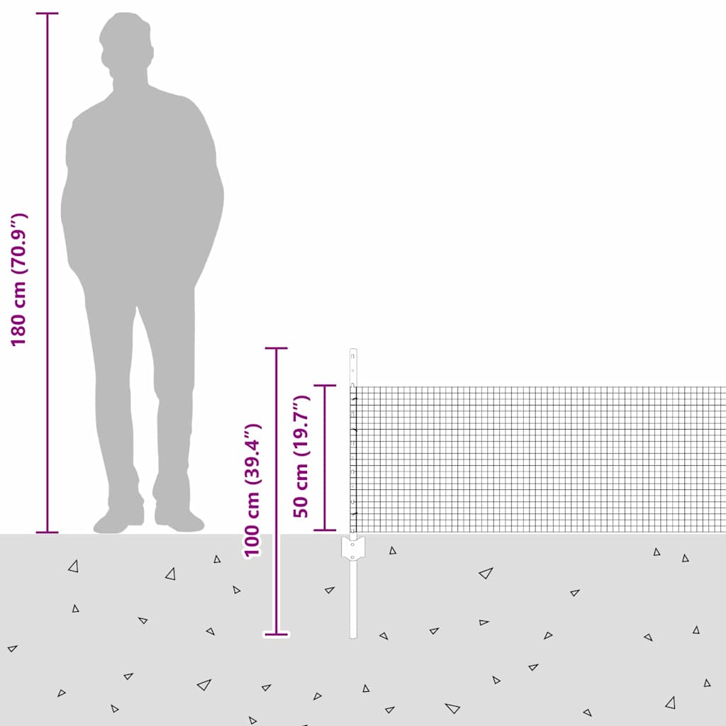 Zavarena žičana ograda s postom 100 x 0,5 m Srebrna Mreža