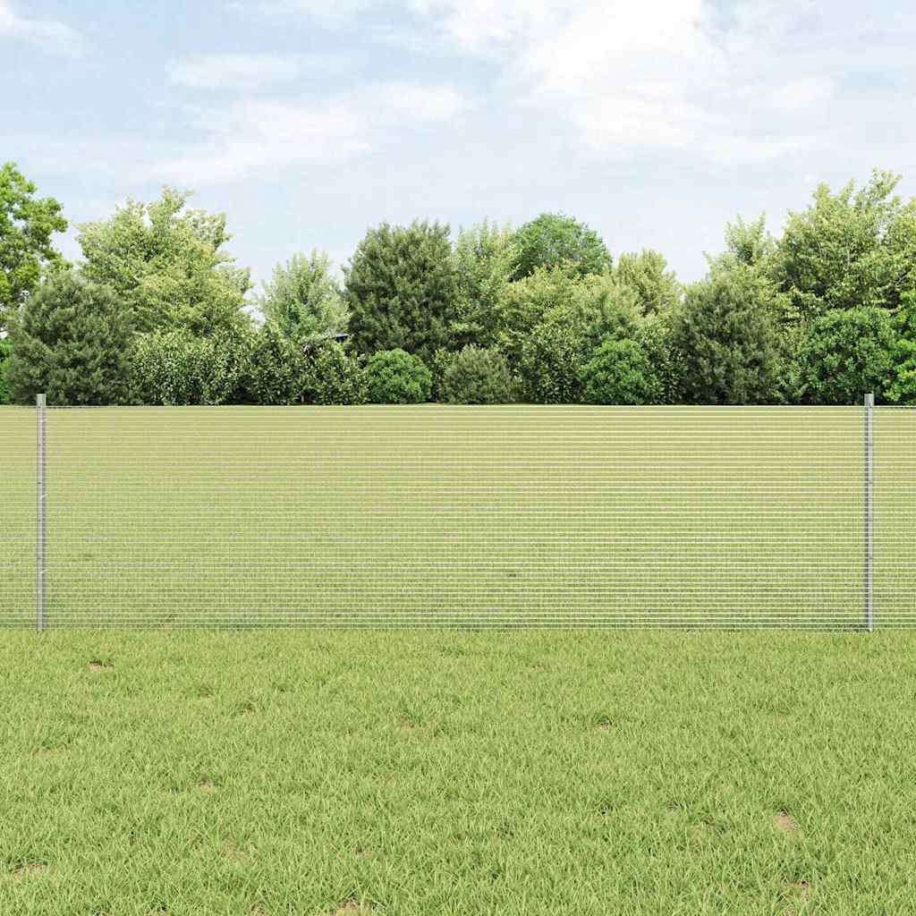 Zavarena žičana ograda s postom 100 x 0,6 m Srebrna Mreža