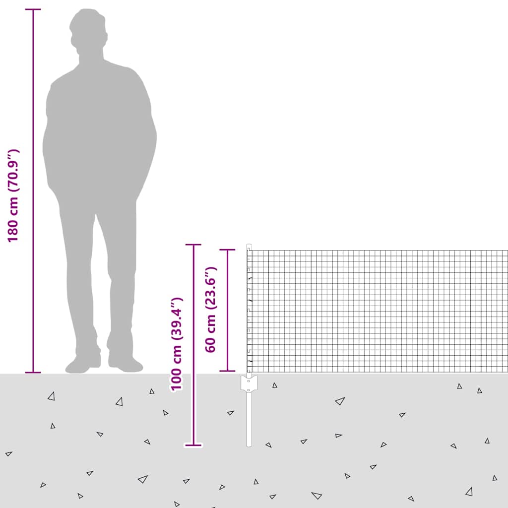Zavarena žičana ograda s postom 10 x 0,6 m Zelena Mreža