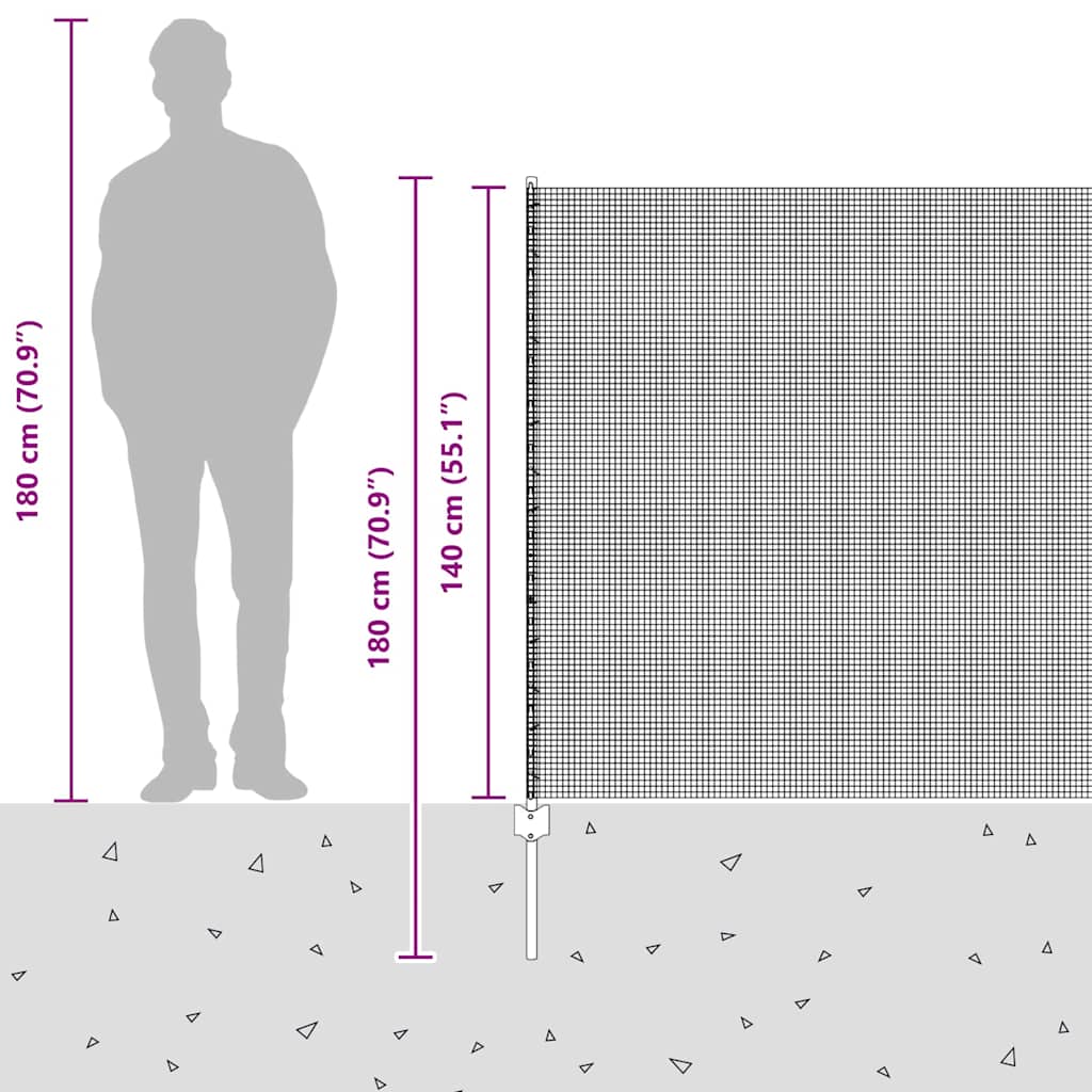 Zavarena žičana ograda s postom 25 x 1,4 m Zelena Mreža