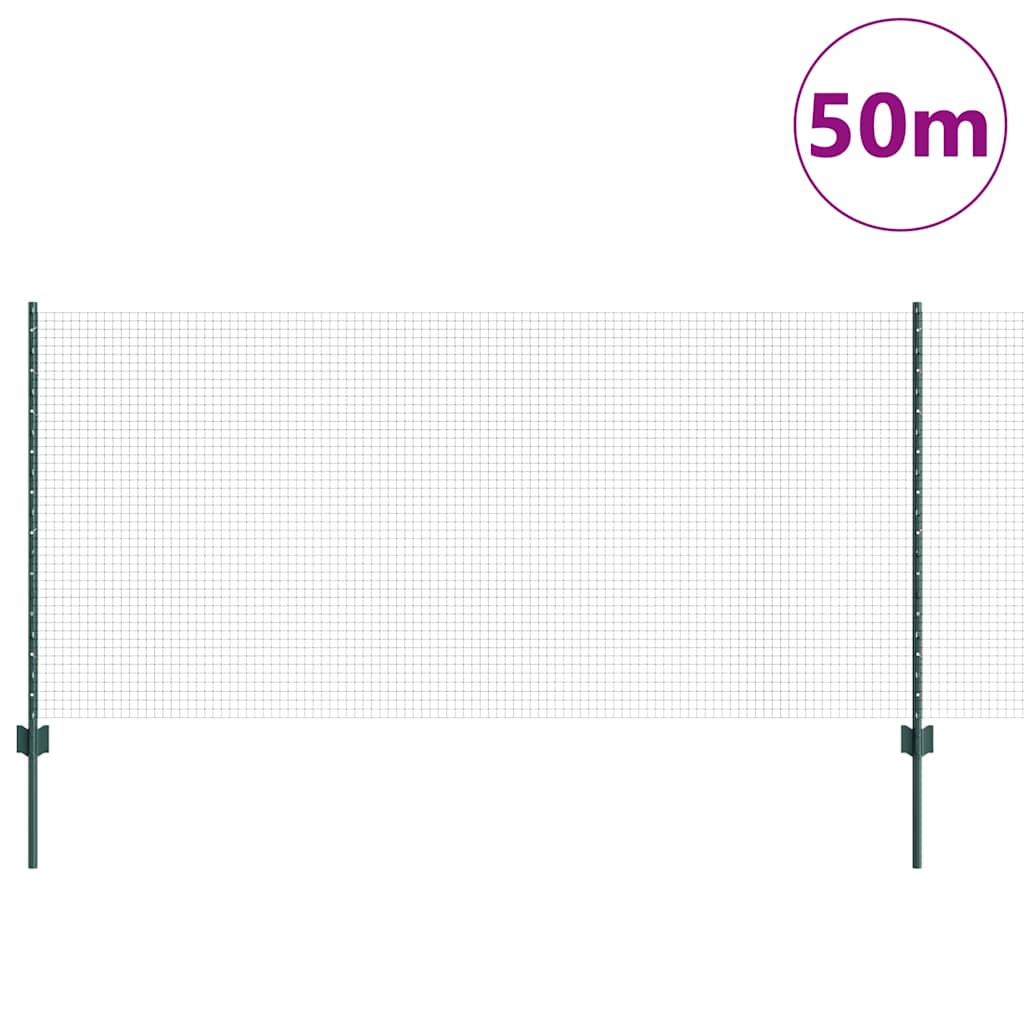 Zavarena žičana ograda s postom 50 x 1 m Čelik premazan PVC-om