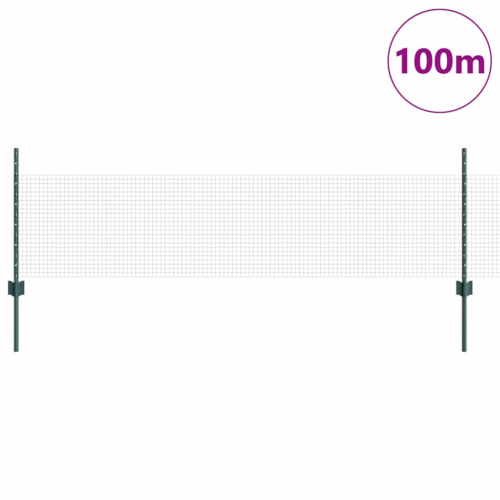 Zavarena žičana ograda s postom 100 x 0,5 m Zelena Mreža