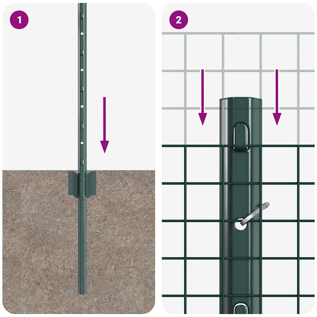 Zavarena žičana ograda s postom 100 x 0,6 m Zelena Mreža