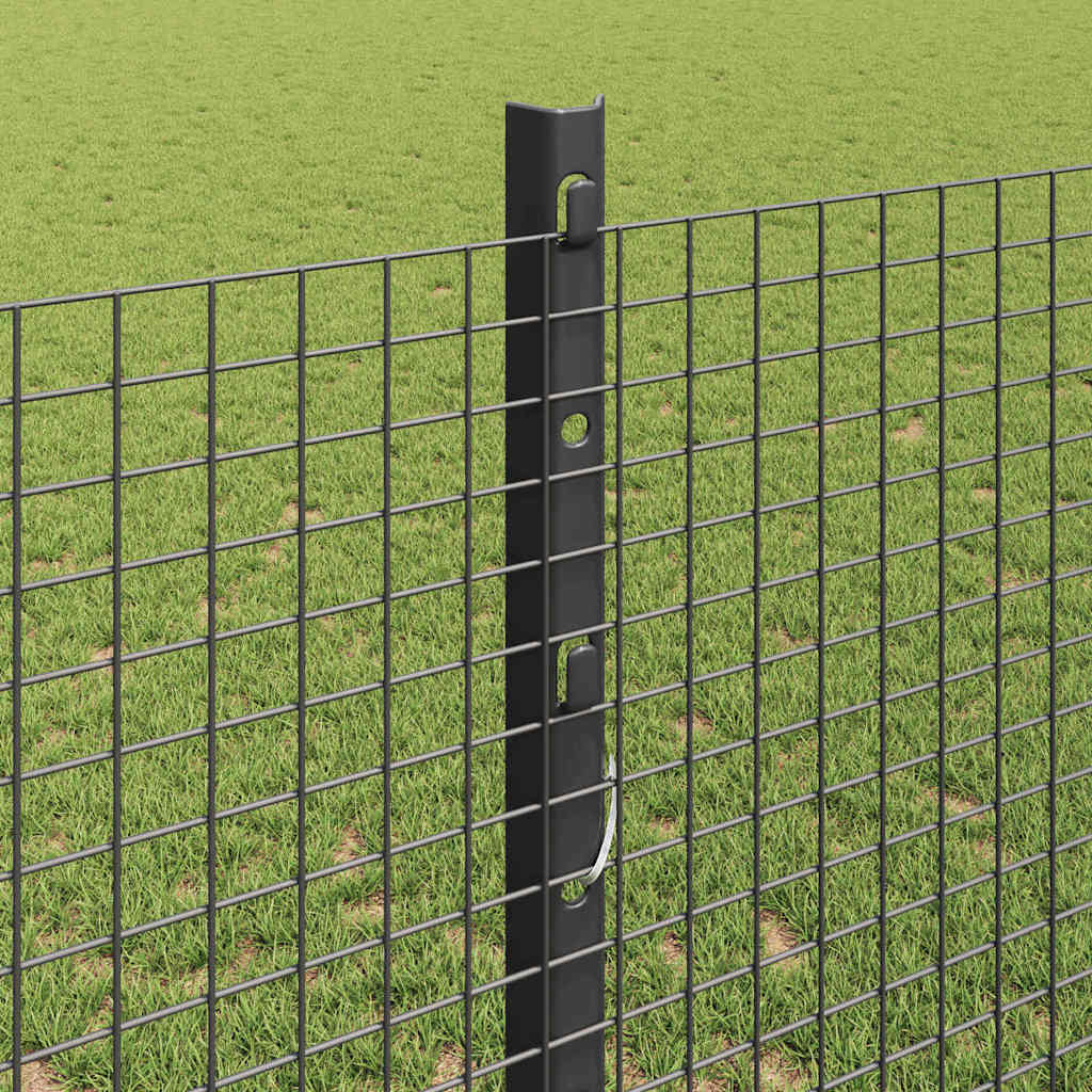 Zavarena žičana ograda s postom 10 x 1,2 m Siva Mreža
