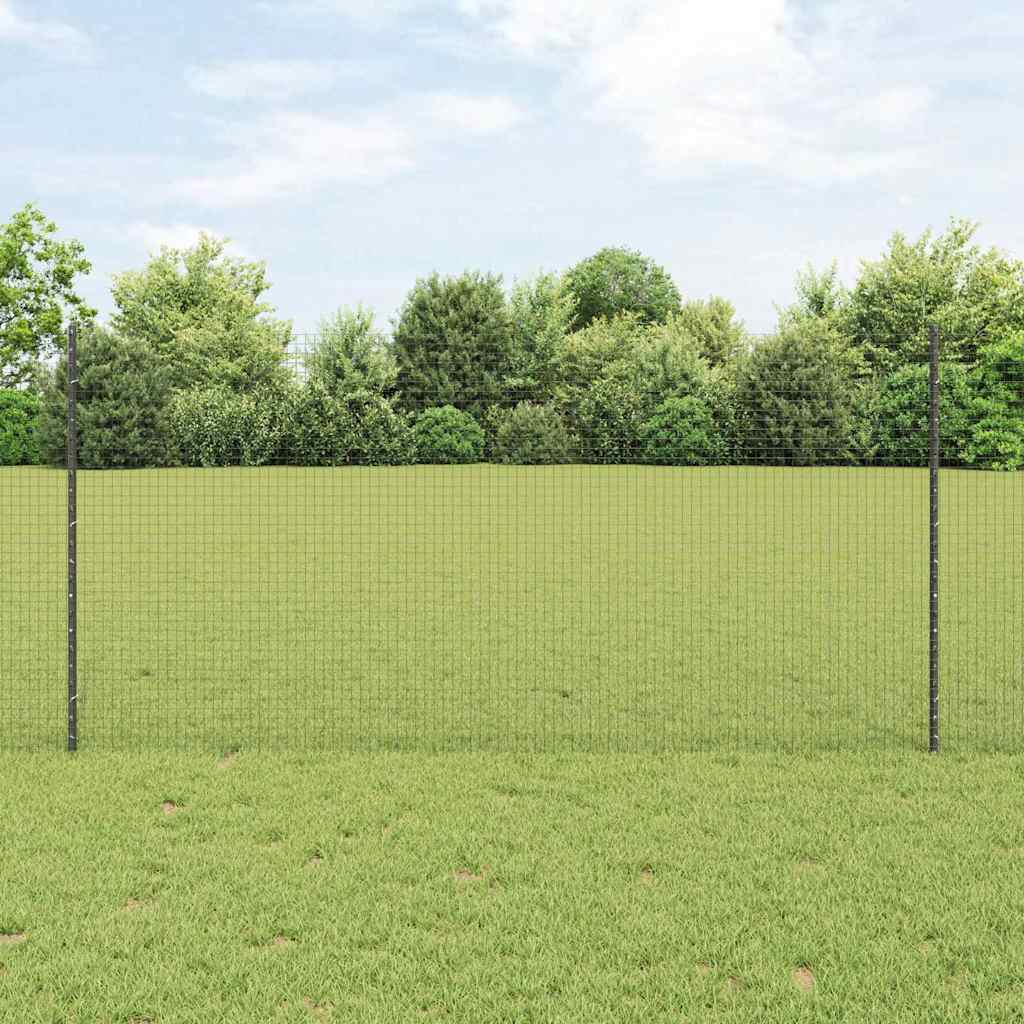 Zavarena žičana ograda s postom 10 x 1,2 m Siva Mreža