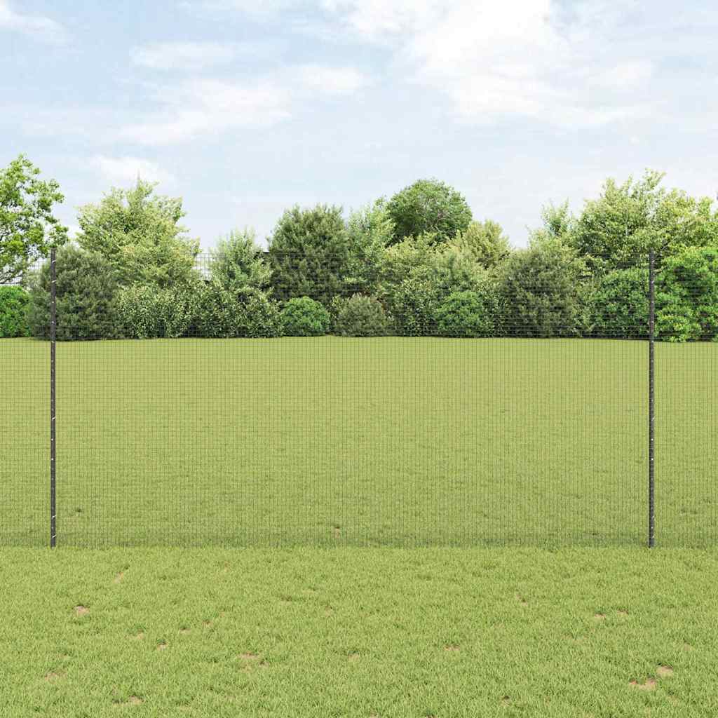 Zavarena žičana ograda s postom 10 x 1,5 m Siva Mreža
