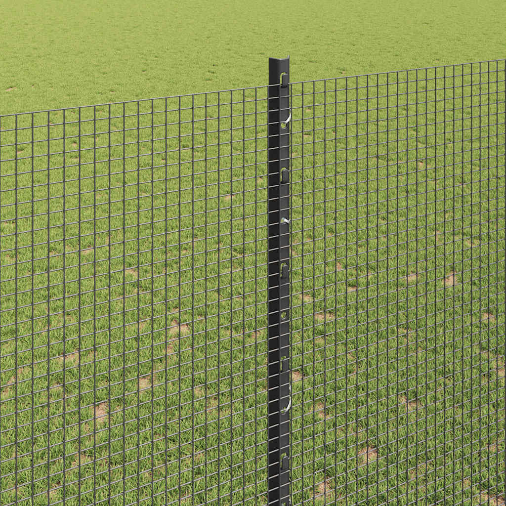 Zavarena žičana ograda s postom 10 x 1,6 m Siva Mreža