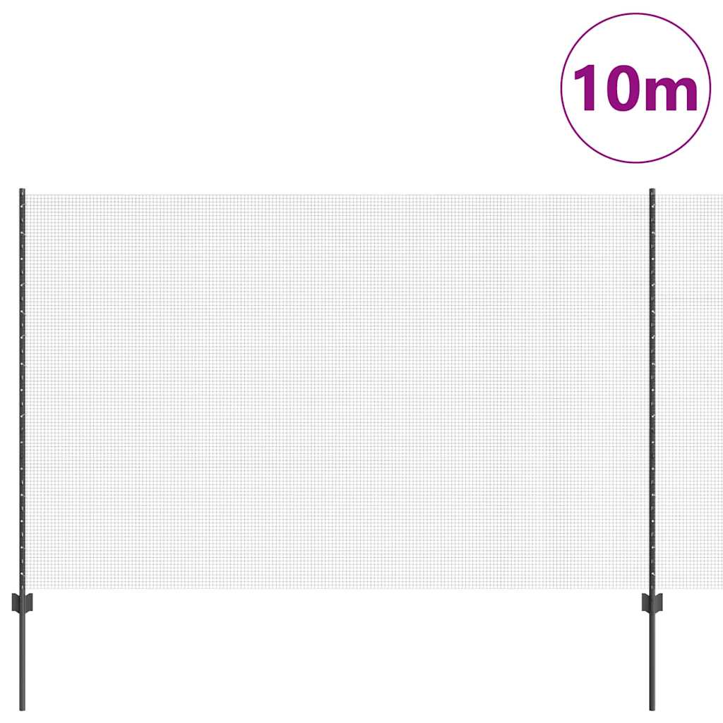 Zavarena žičana ograda s postom 10 x 1,6 m Siva Mreža
