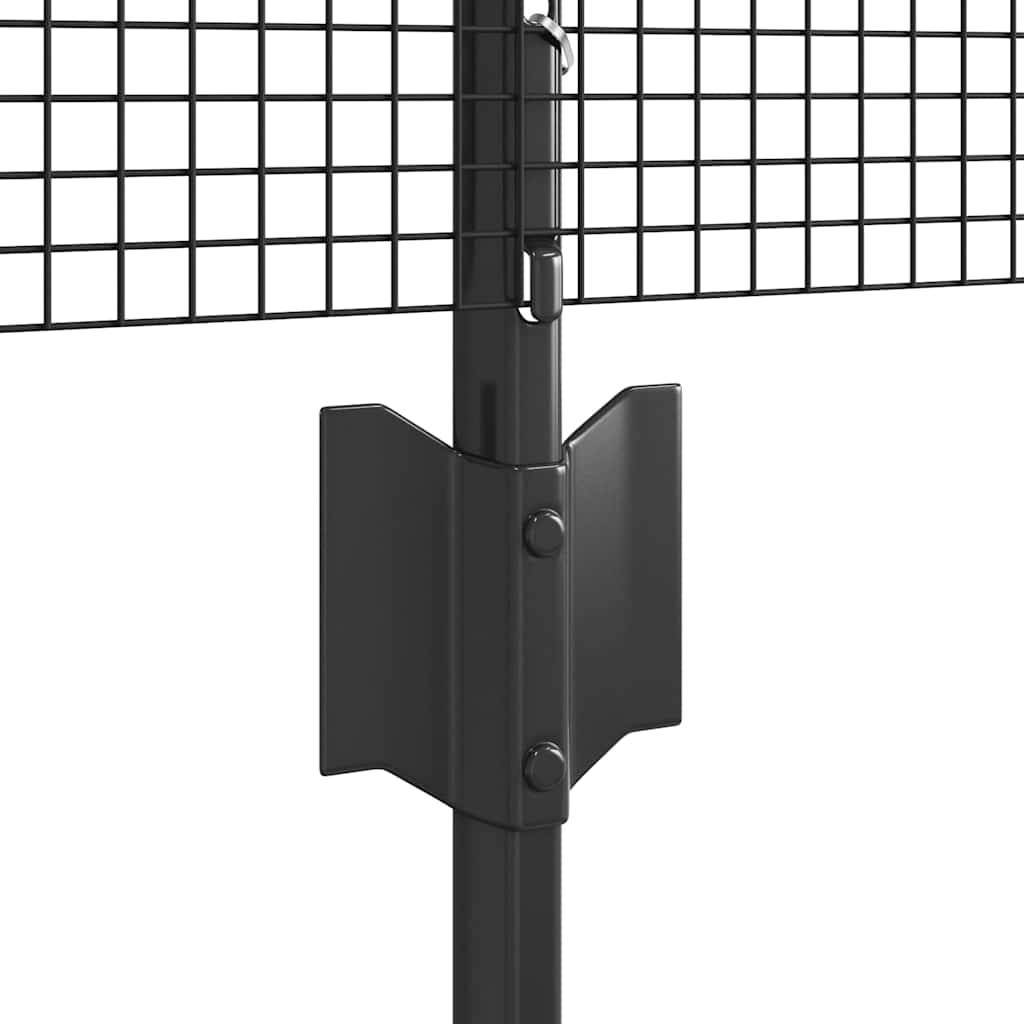 Zavarena žičana ograda s postom 25 x 0,8 m Siva Mreža