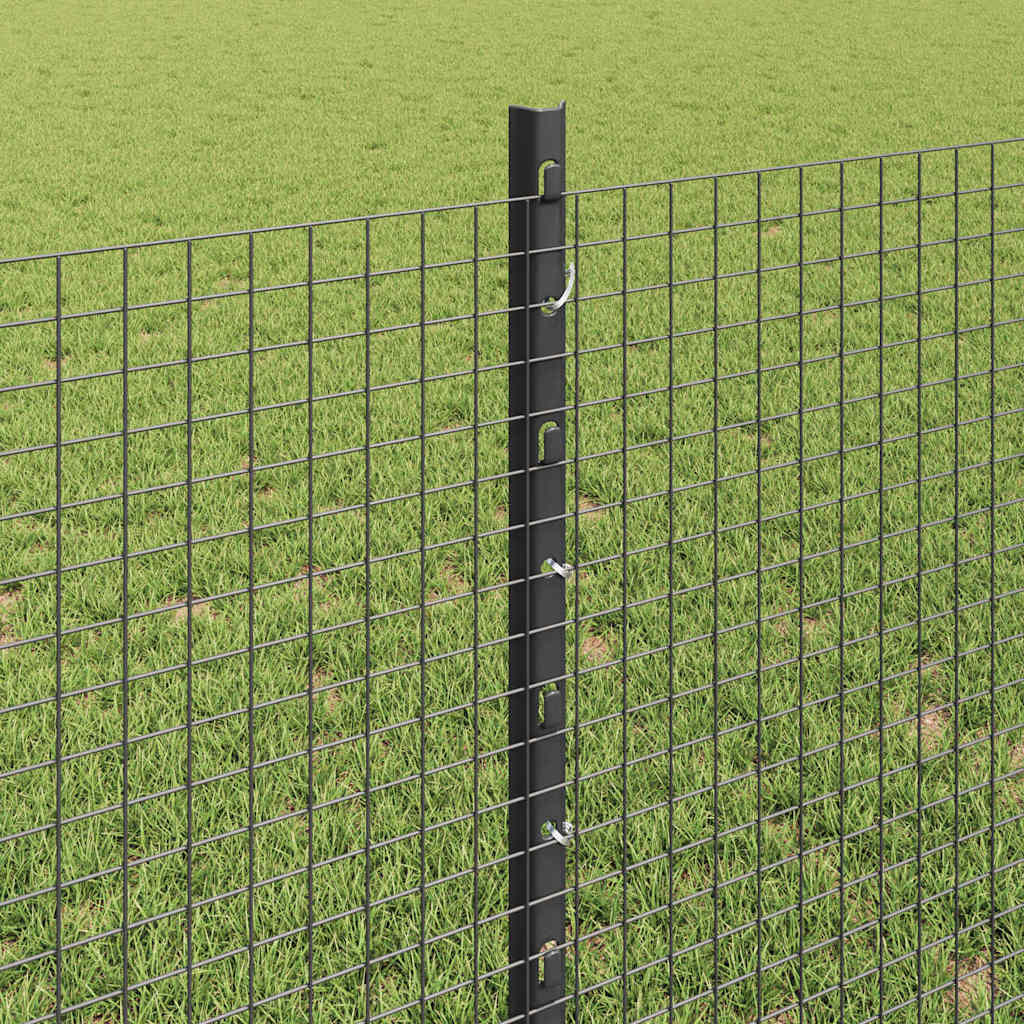 Zavarena žičana ograda s postom 25 x 0,8 m Siva Mreža