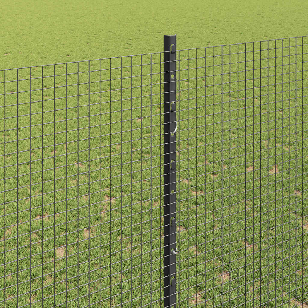 Zavarena žičana ograda s postom 25 x 1,5 m Siva Mreža