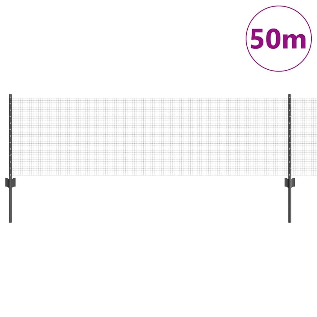 Zavarena žičana ograda s postom 50 x 0,6 m Siva Mreža