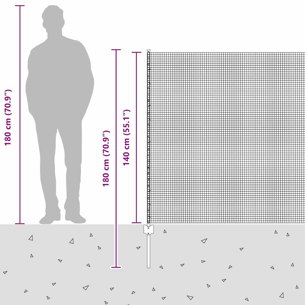Zavarena žičana ograda s postom 50 x 1,4 m Siva Mreža