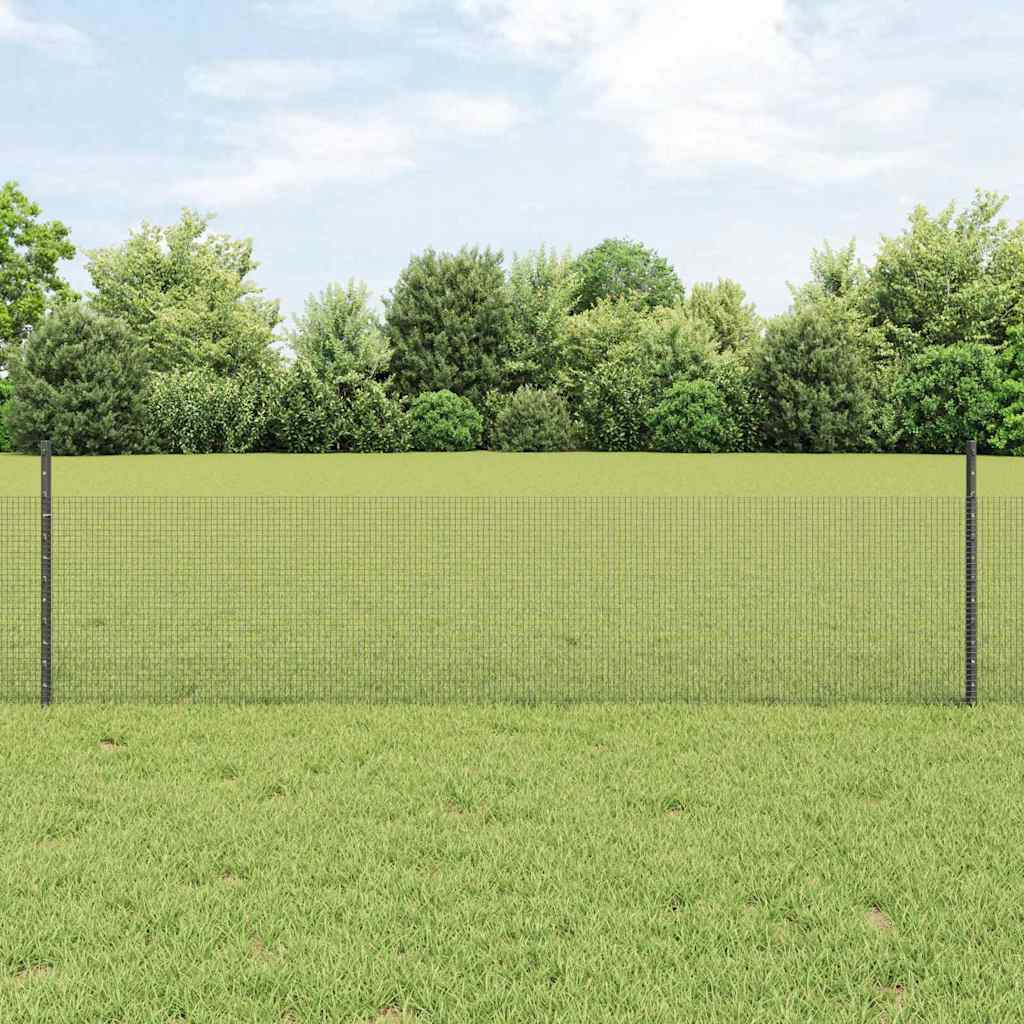 Zavarena žičana ograda s postom 100 x 0,5 m Siva Mreža
