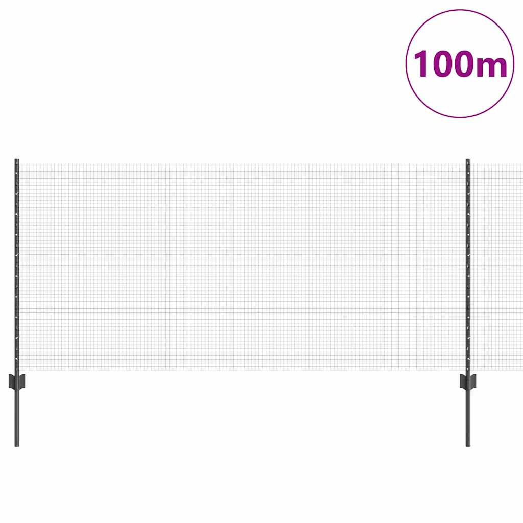 Zavarena žičana ograda s postom 100 x 1 m Čelik premazan PVC-om