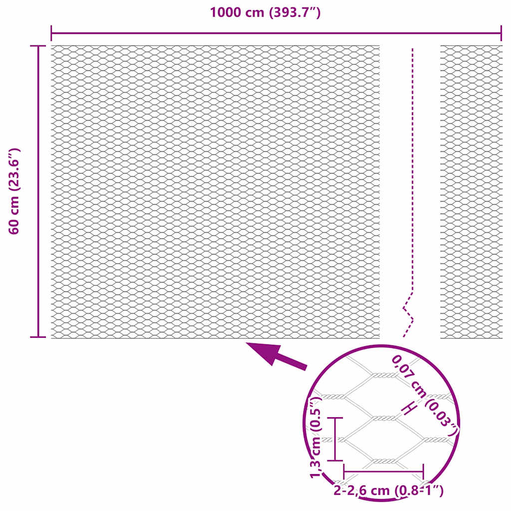 Zavarena žičana ograda 10 x 0,6 m (Š x V) Čelik premazan PVC-om