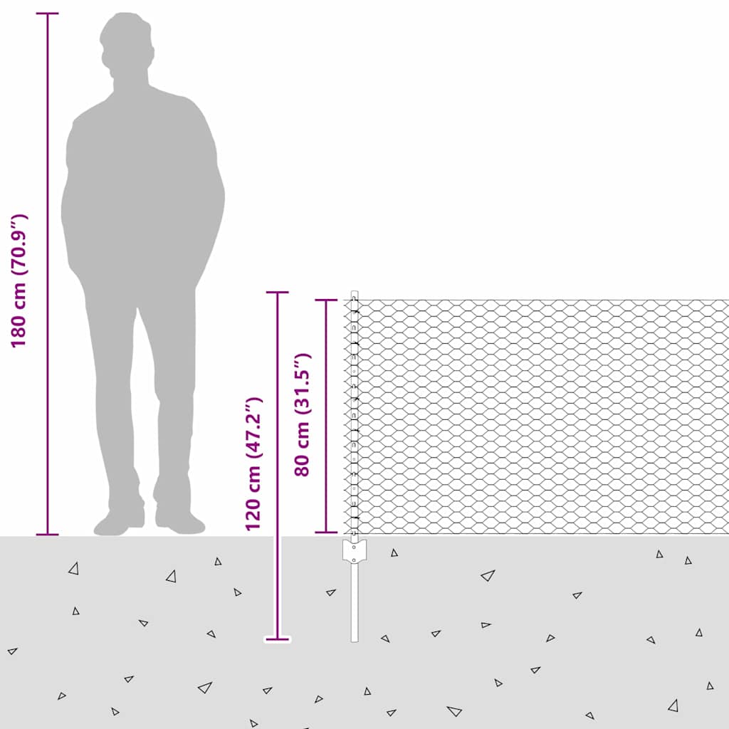 Zavarena žičana ograda 10 x 0,8 m (Š x V) Čelik premazan PVC-om