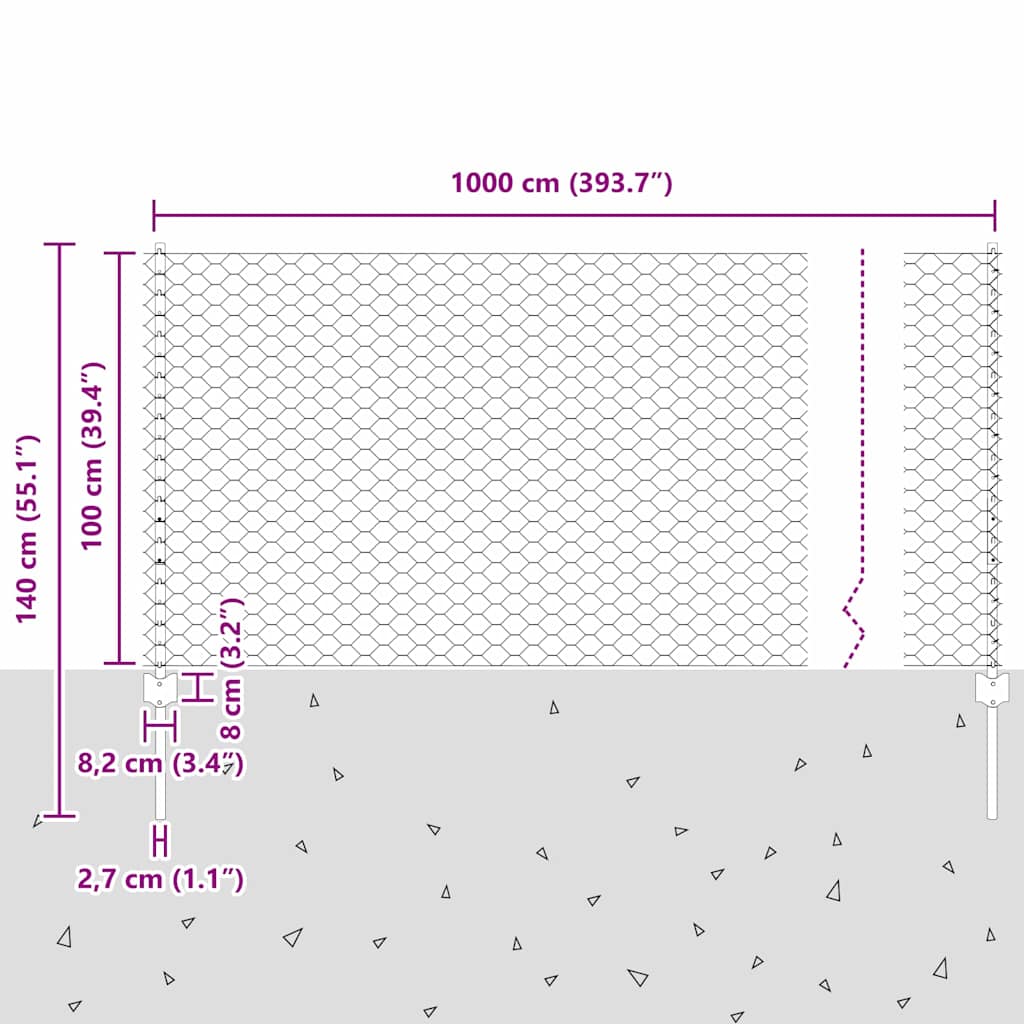 Zavarena žičana ograda 10 x 1 m (Š x V) Čelik premazan PVC-om