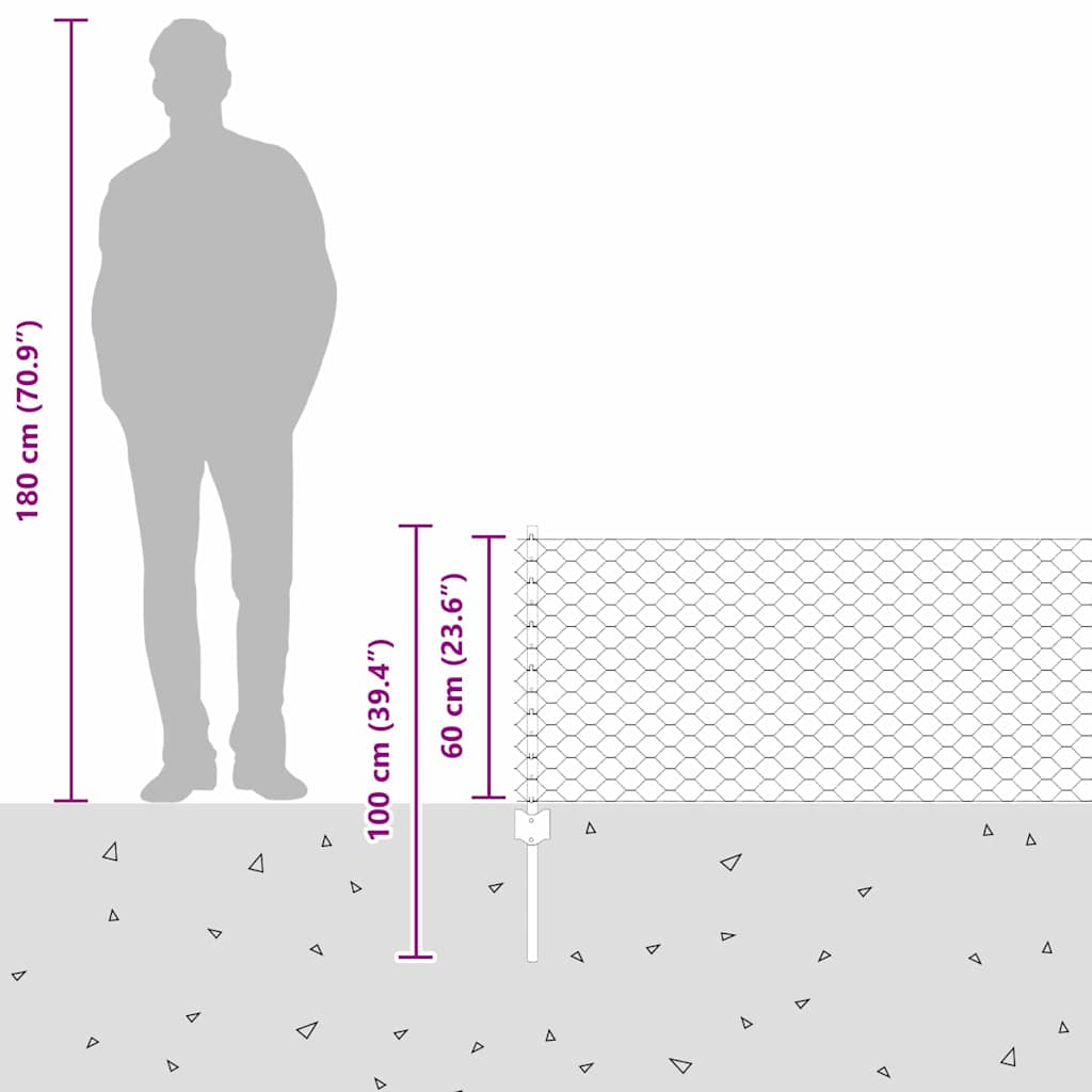 Zavarena žičana ograda 25 x 0,6 m (Š x V) Čelik premazan PVC-om