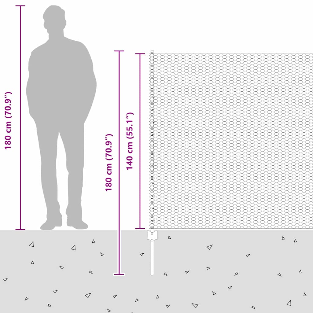Zavarena žičana ograda 50 x 1,4 m (Š x V) Čelik premazan PVC-om