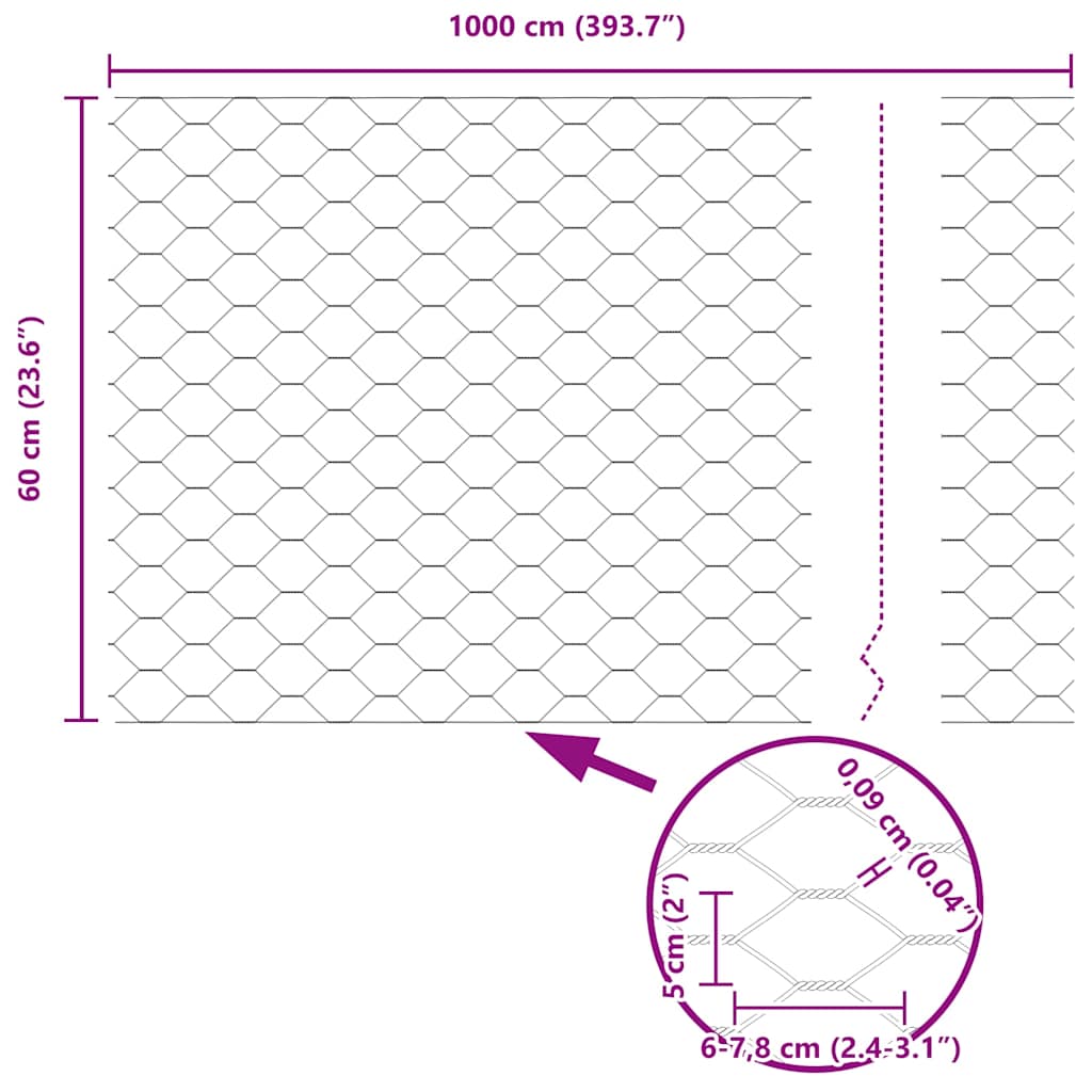 Zavarena žičana ograda 10 x 0,6 m (Š x V) Čelik premazan PVC-om
