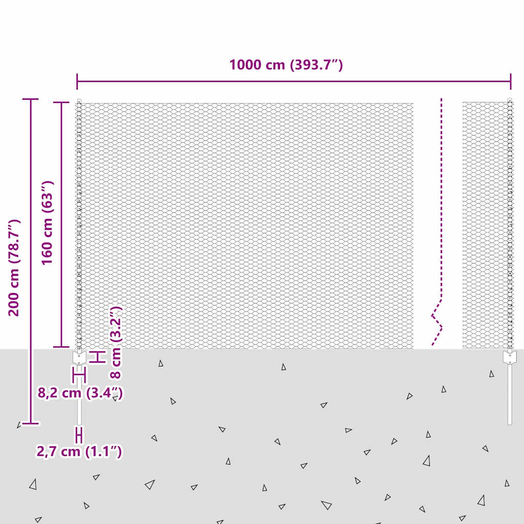 Zavarena žičana ograda 10 x 1,6 m (Š x V) Čelik premazan PVC-om