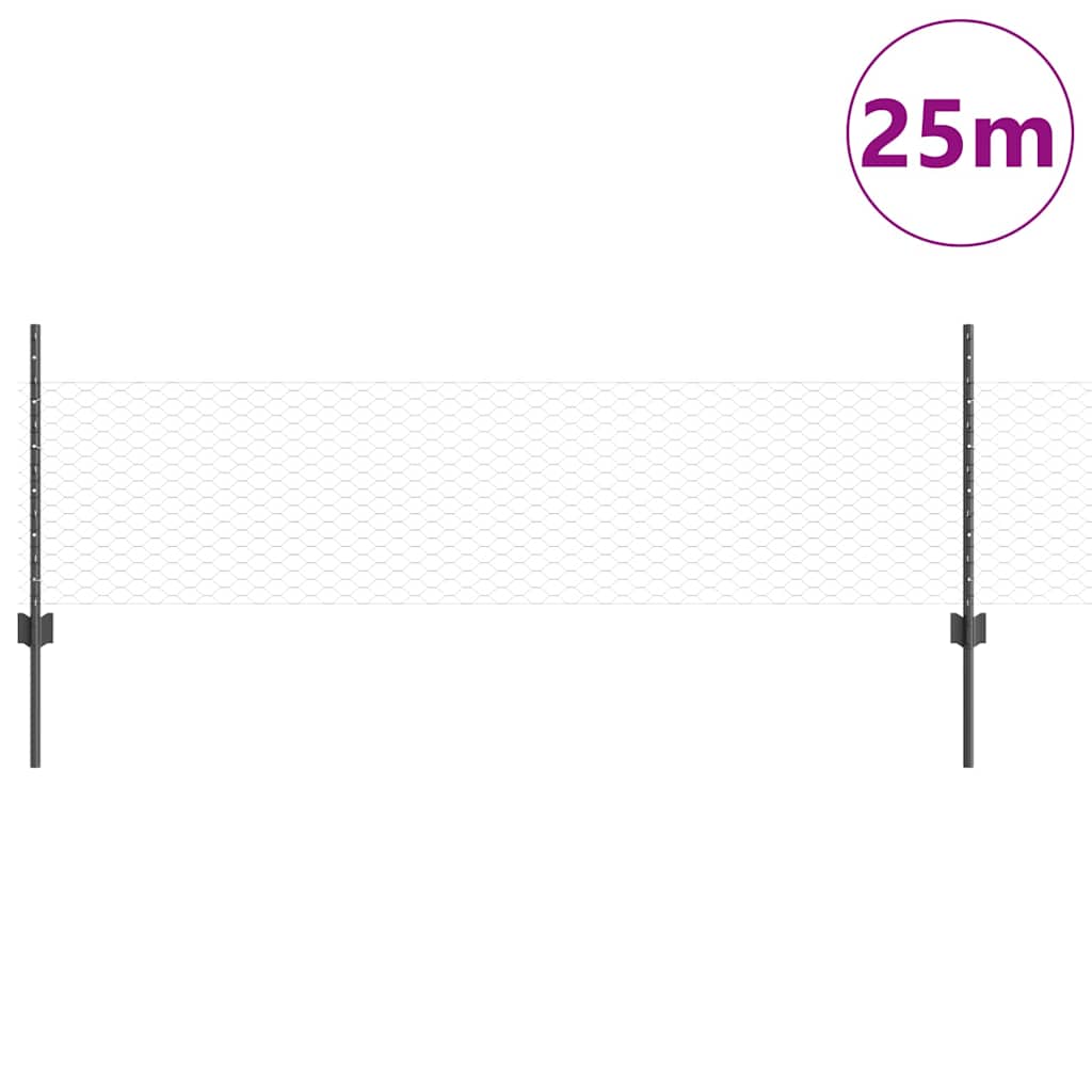 Zavarena žičana ograda 25 x 0,5 m (Š x V) Čelik premazan PVC-om