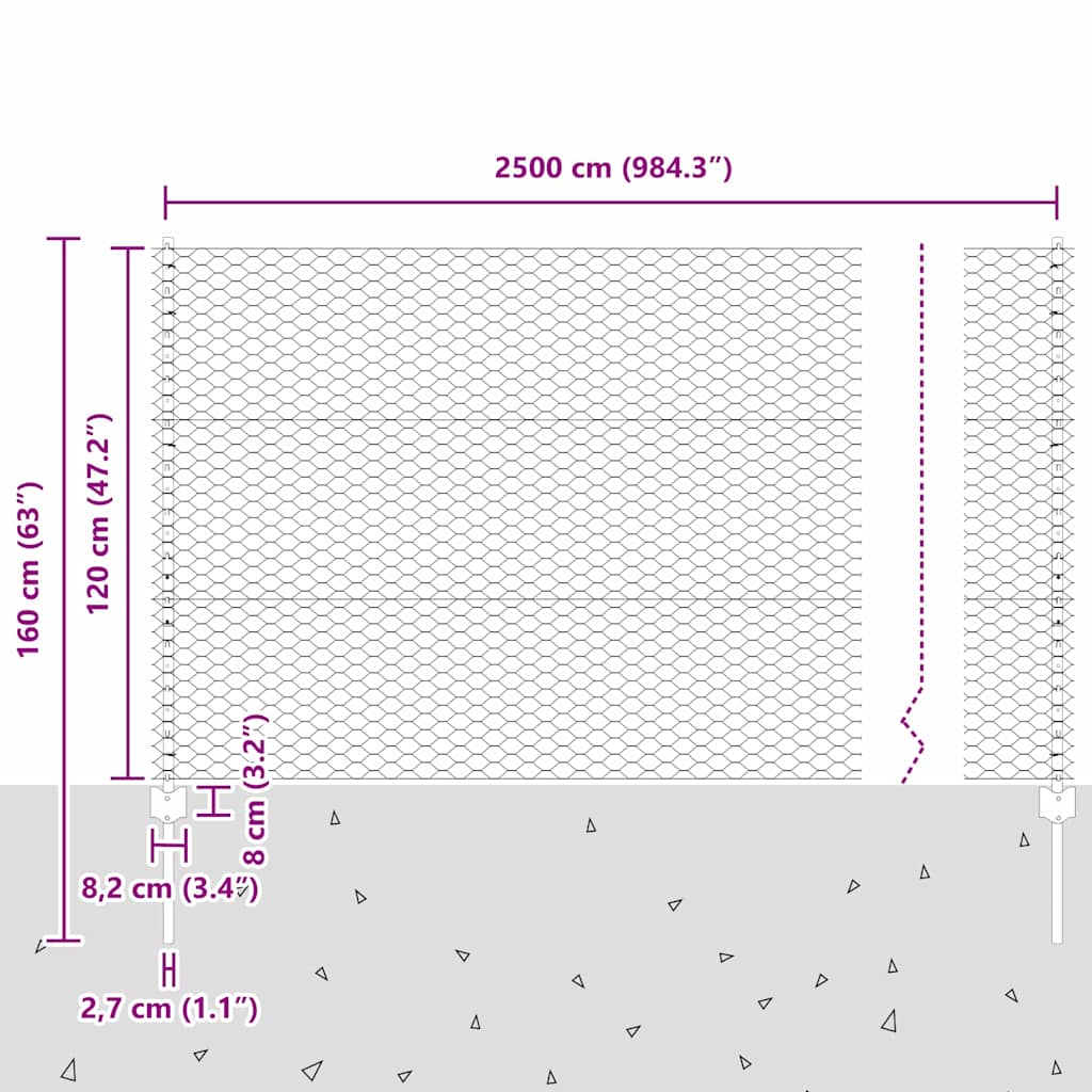 Zavarena žičana ograda 25 x 1,2 m (Š x V) Čelik premazan PVC-om