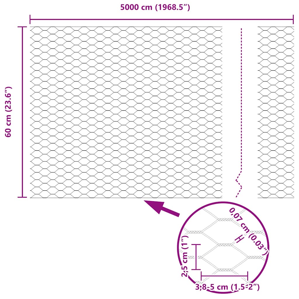 Zavarena žičana ograda 50 x 0,6 m (Š x V) Čelik premazan PVC-om