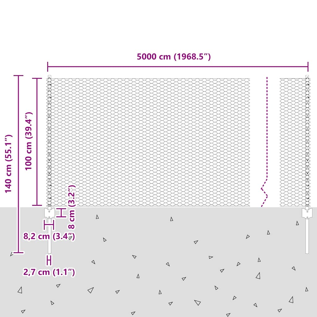 Zavarena žičana ograda 50 x 1 m (Š x V) Čelik premazan PVC-om