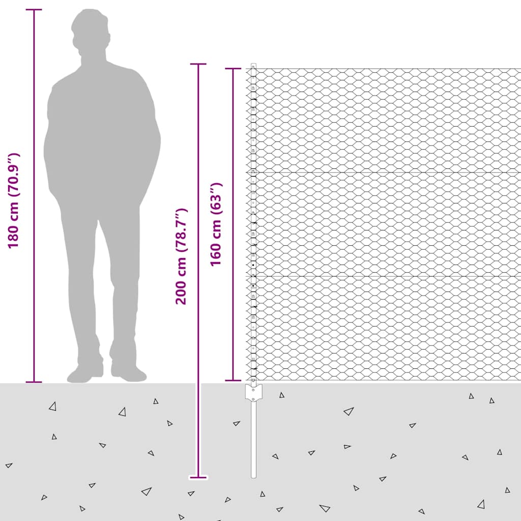 Zavarena žičana ograda 50 x 1,6 m (Š x V) Čelik premazan PVC-om