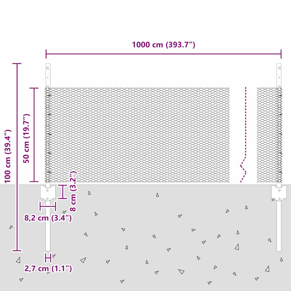 Zavarena žičana ograda 10 x 0,5 m (Š x V) Vruće pocinčani čelik
