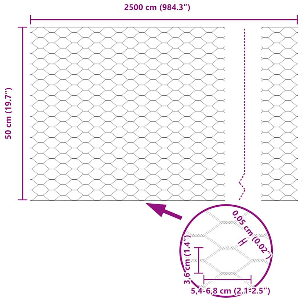 Zavarena žičana ograda 25 x 0,5 m (Š x V) Vruće pocinčani čelik