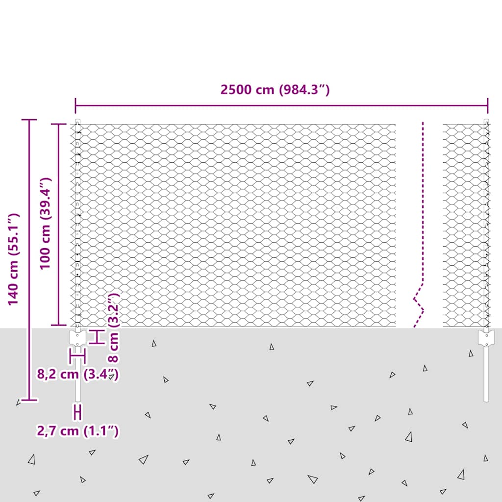 Zavarena žičana ograda 25 x 1 m (Š x V) Vruće pocinčani čelik