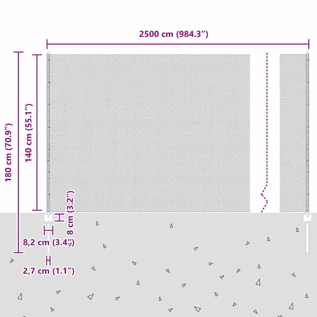 Zavarena žičana ograda 25 x 1,4 m (Š x V) Vruće pocinčani čelik