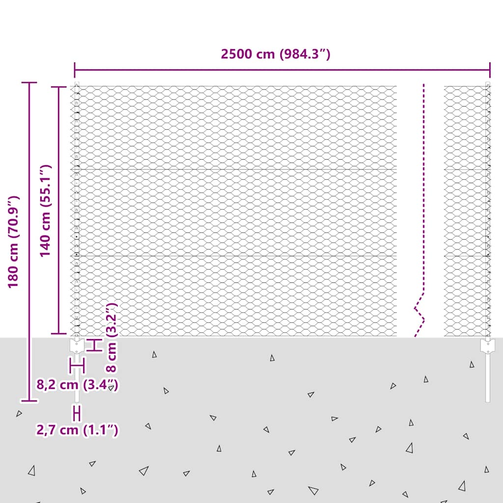 Zavarena žičana ograda 25 x 1,4 m (Š x V) Vruće pocinčani čelik