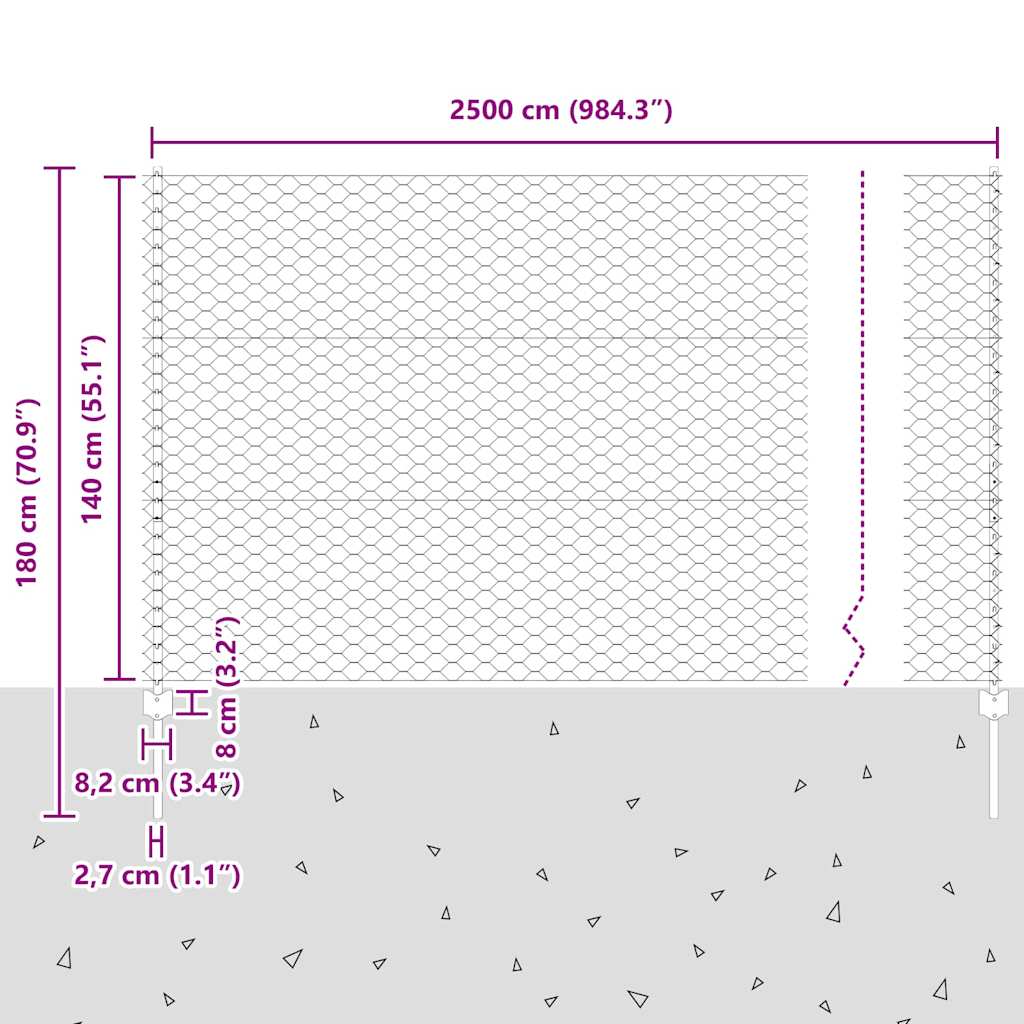 Zavarena žičana ograda 25 x 1,4 m (Š x V) Vruće pocinčani čelik