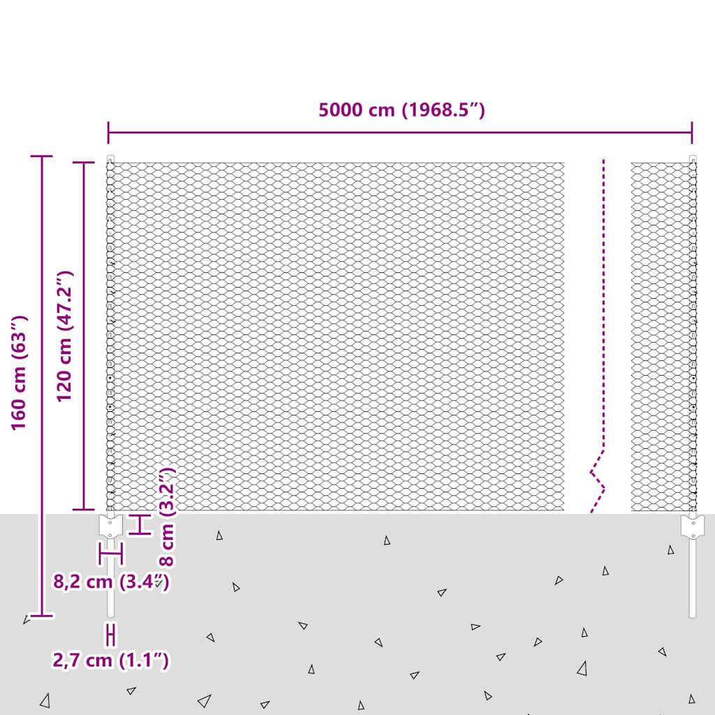 Zavarena žičana ograda 50 x 1,2 m (Š x V) Vruće pocinčani čelik